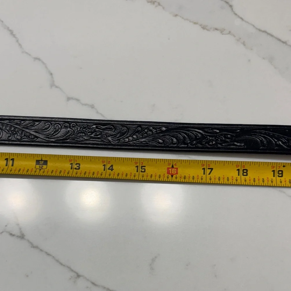 Justin Black Belt with Silver and Gold Buckle